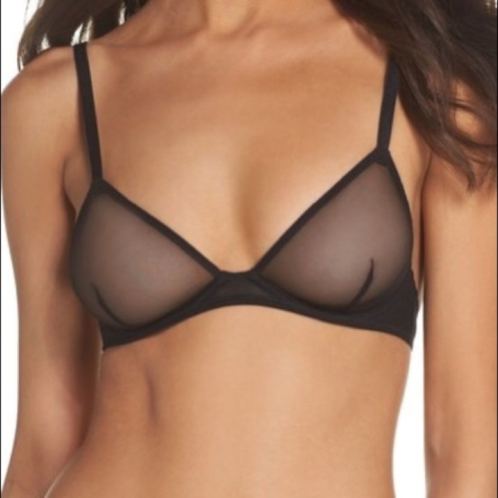 NEW FREE PEOPLE mesh underwire triangle bra 32B